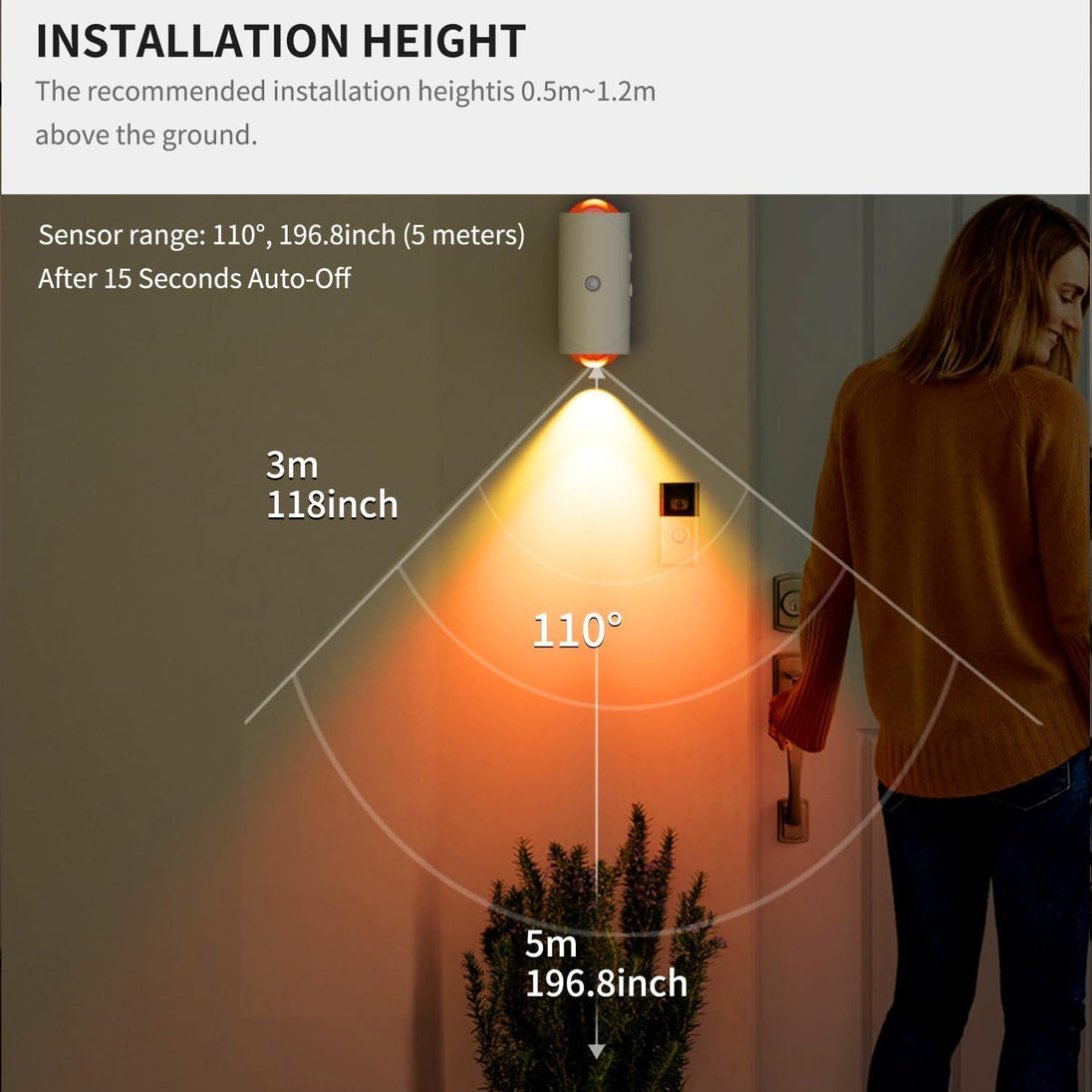 Motion Sensor Nursery Night Light for Parents, Rechargeable Magnetic Wall Light, 2-Pack