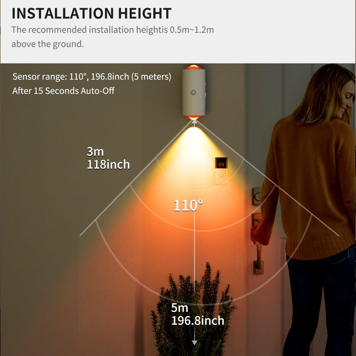 Motion Sensor Nursery Night Light for Parents, Rechargeable Magnetic Wall Light, 2-Pack