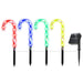 Solar Christmas Candy Cane Pathway Lights, Set of 4 Stake Lights with 8 Modes