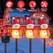 Solar Christmas Snowman Stake Lights, Set of 3 Linked Lighted Snowmen for Yard and Pathway, Ships from USA