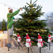 Solar Christmas Snowman Stake Lights, Set of 3 Linked Lighted Snowmen for Yard and Pathway, Ships from USA