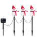 Solar Christmas Snowman Stake Lights, Set of 3 Linked Lighted Snowmen for Yard and Pathway, Ships from USA
