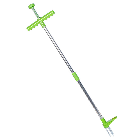 Stand-Up Weed Puller with Foot Pedal and 3-Prong Steel Claw