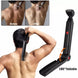 Rechargeable Back Hair Shaver for Men with Folding Long Handle and 2 Heads