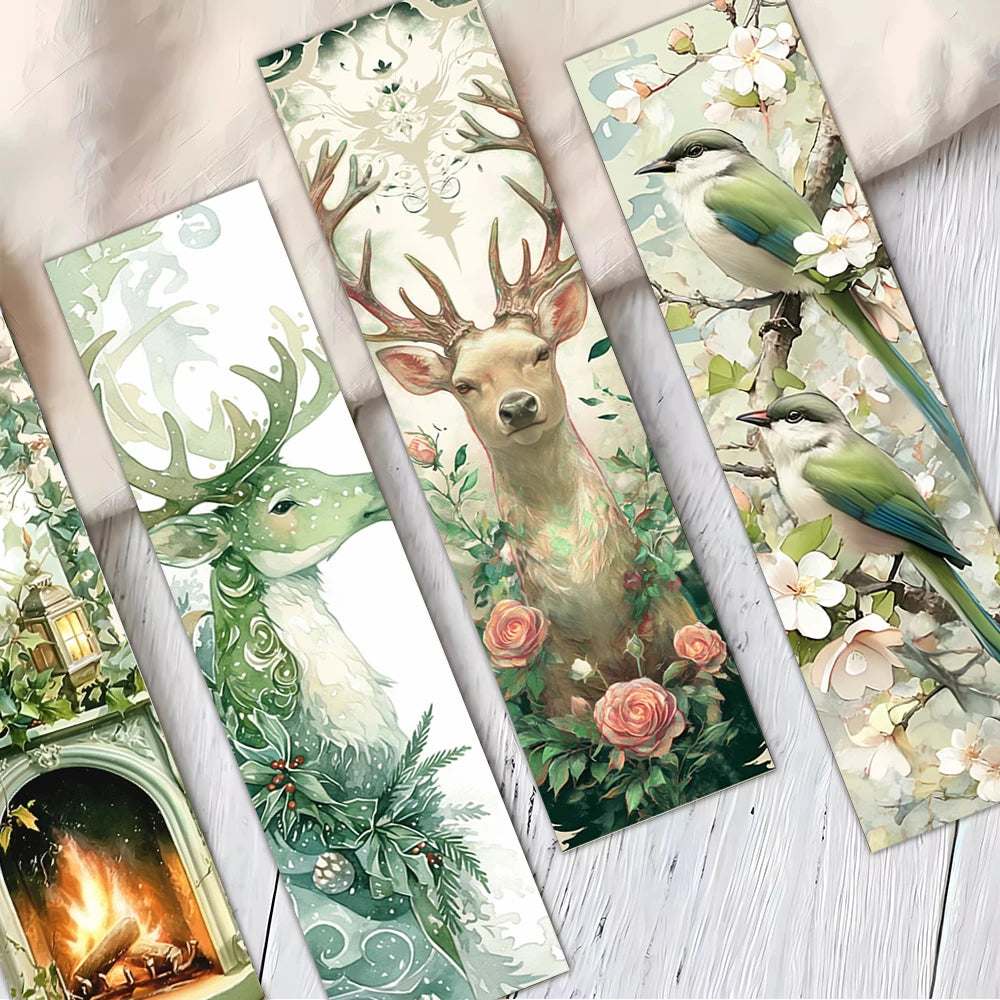 Christmas Woodland Bookmarks - 32 Pack Holiday Reading Bookmarks