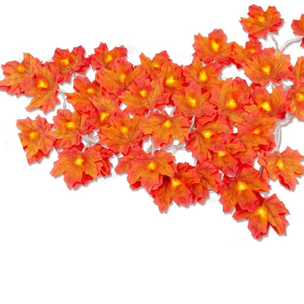 Christmas Maple Leaves LED String Lights, 2M 10-LED (USB Powered)