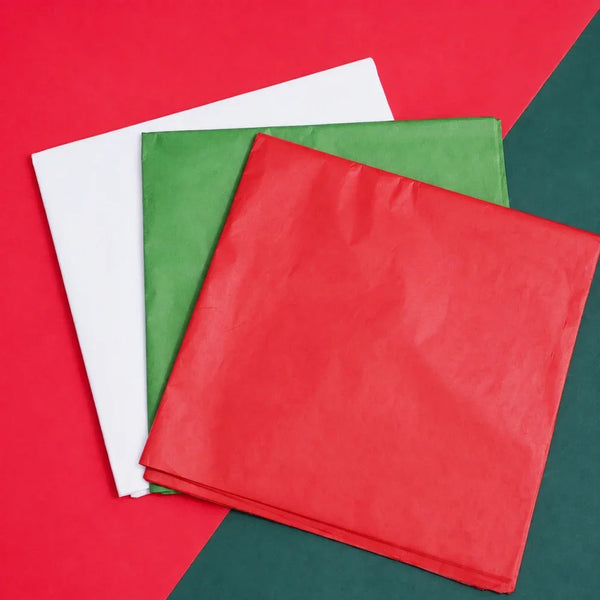 Christmas Tissue Paper, 60 Sheets, 20 x 20 in Red, Green and White Gift Wrap Tissue