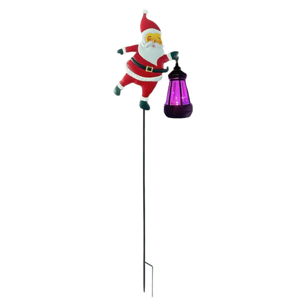 Solar Santa Watering Can Light, Christmas Yard Stake with Pouring Multicolor LED String Lights