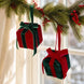 Velvet Christmas Gift Box Ornament with Bow