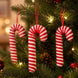 Red and White Candy Cane Christmas Ornaments, 5 Pack, 7 in Soft Fabric Hanging Canes