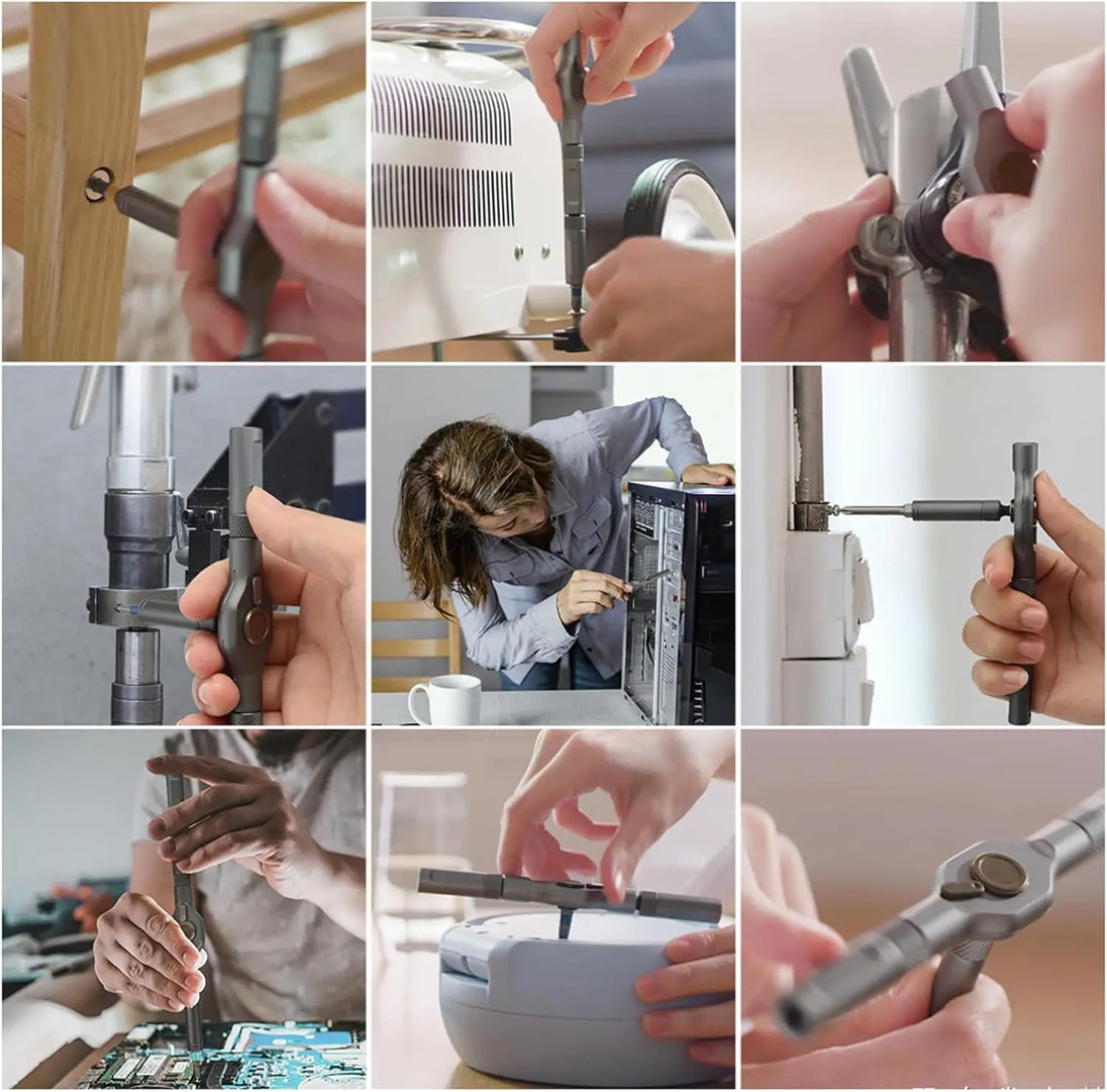 24-in-1 Magnetic Ratchet Screwdriver Set with Reconfigurable T-Handle