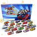 Christmas Advent Calendar with 24 Toy Cars, 24-Day Countdown Gift Set