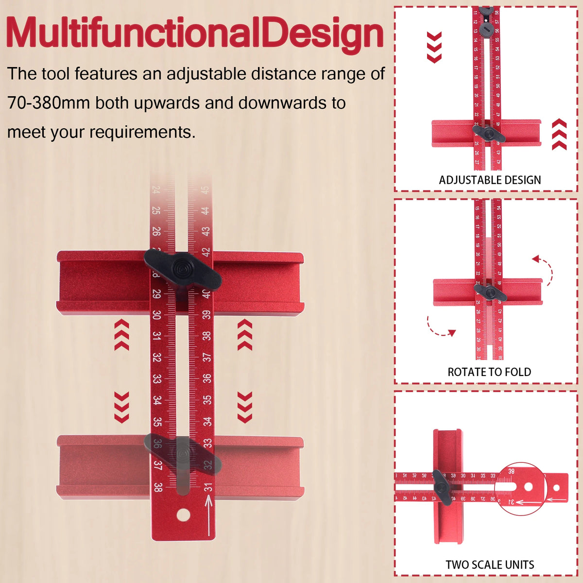 4-in-1 Router Milling Groove Bracket and Circle Cutting Jig, Aluminum