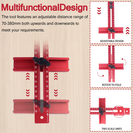 4-in-1 Router Milling Groove Bracket and Circle Cutting Jig, Aluminum