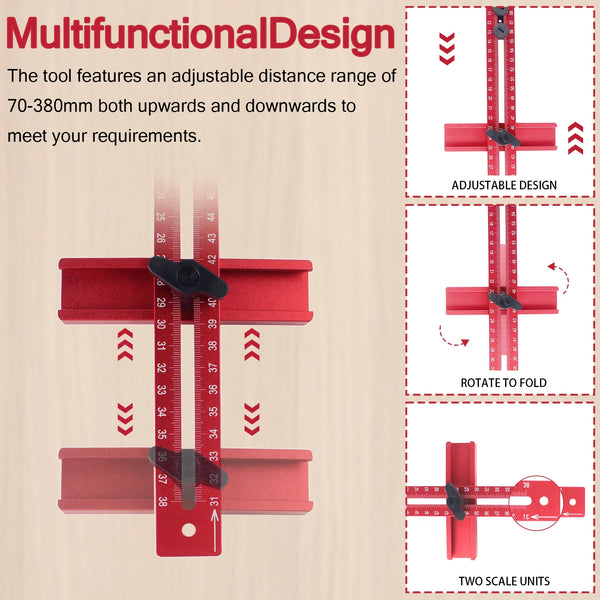 4-in-1 Router Milling Groove Bracket and Circle Cutting Jig, Aluminum