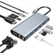 11-in-1 USB-C Hub Adapter with 4K HDMI, VGA, Ethernet, SD/TF and 100W PD