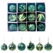 Green and Gold Christmas Ball Ornaments, Boxed Set of 12 Assorted 2.36 in Shatterproof Tree Balls