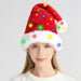 Light-Up Christmas Santa Hat with Colorful LED Lights, Adult Size