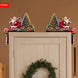 Christmas Door Frame Corner Sign, Flat Wooden Santa and Tree Door Topper Decoration, Left Corner