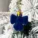 Navy Blue Velvet Christmas Ornament Set, 35 Assorted Balls, Stars and Bows for the Tree