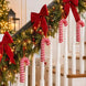 Red and White Candy Cane Christmas Ornaments, 5 Pack, 7 in Soft Fabric Hanging Canes