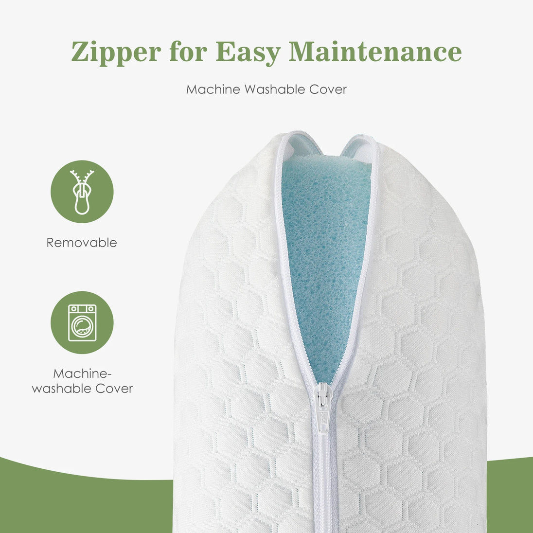 Ventilated Memory Foam Bed Pillow, Set of 2