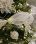 White and Silver Deco Mesh Ribbon for Christmas Tree and Wreaths, 10 in x 10 Yard Roll