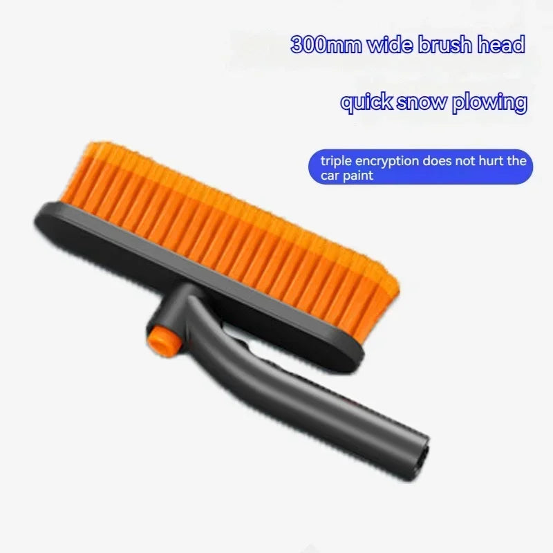 Extendable Car Snow Brush and Ice Scraper with Rotating Head and Foam Grip