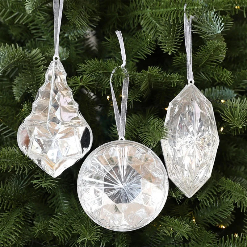 Faceted Crystal Jewel Hanging Ornaments for Christmas Tree