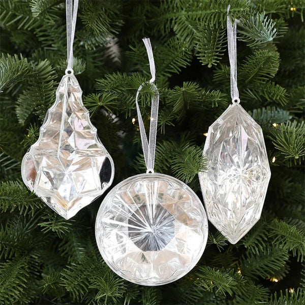 Faceted Crystal Jewel Hanging Ornaments for Christmas Tree