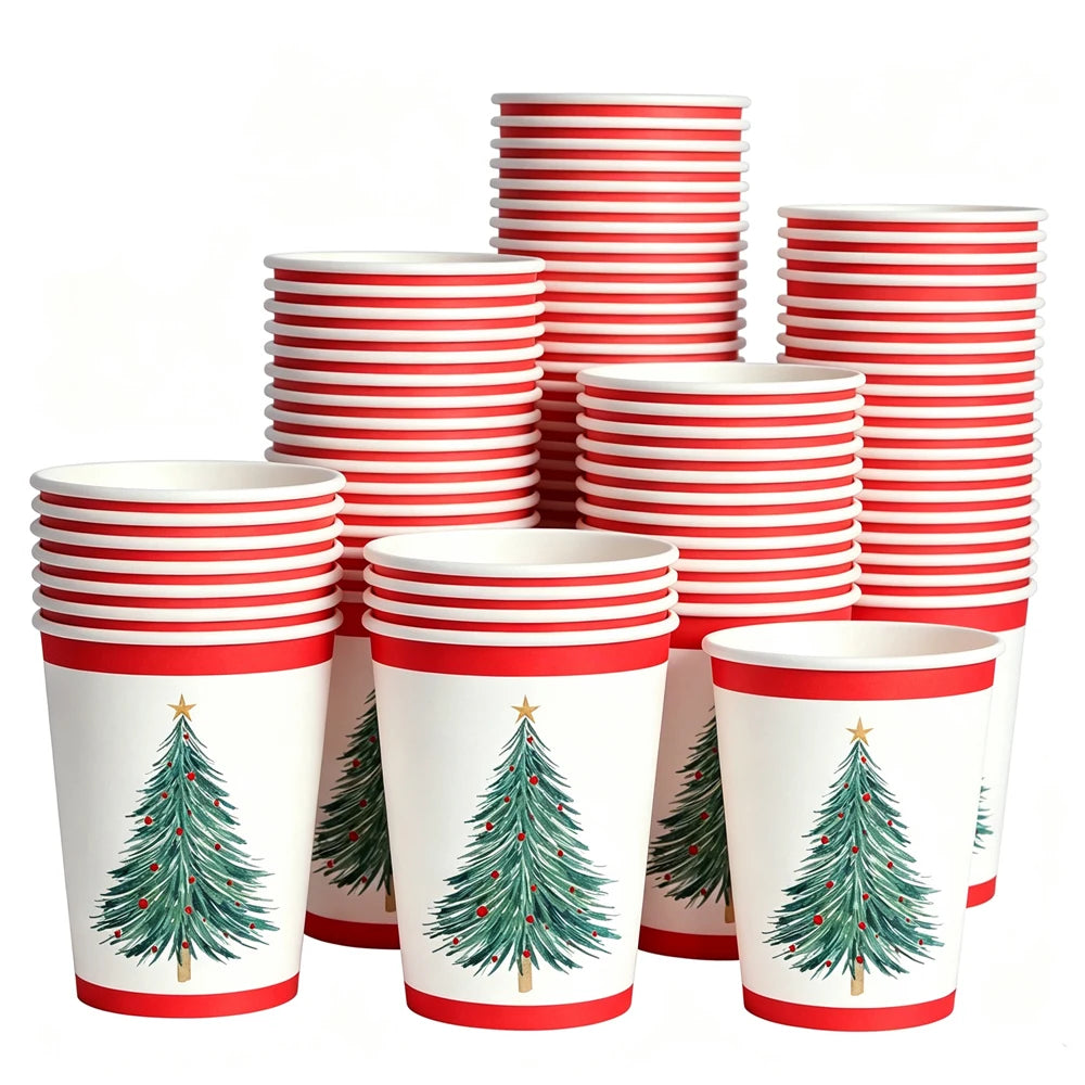 Christmas Winter Paper Cups, 10 Pack