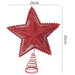Red Glitter Star Christmas Tree Topper, 10 in with Coil Base