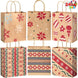 Christmas Kraft Paper Gift Bags with Handles, Assorted Prints, 24 Pack