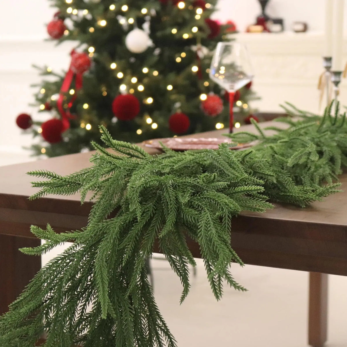 Real Touch Norfolk Pine Christmas Garland, 70.9 in (180 cm)