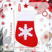 Mini Christmas Stockings, 36 Pack, 5.5 in Silverware Holders and Tree Ornaments, Red with Snowflake