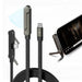 Right-Angle USB-C Phone Charger Cable with Built-In Stand, 5 ft Flat Braided
