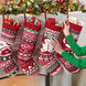 Knit Christmas Stockings, 4 Pack, 18 in with Name Patches, Red, White and Green