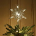 Lighted Christmas Tree Topper Star, Battery Operated LED, Silver Glitter Wire