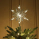 Lighted Christmas Tree Topper Star, Battery Operated LED, Silver Glitter Wire