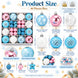 Light Blue, Pink and White Christmas Ornament Set, 44 Shatterproof Balls and Stars for a Winter Wonderland Tree