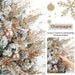 Champagne Gold Christmas Tree Picks, Set of 5 Glitter Poinsettia Leaf and Berry Stems