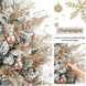 Champagne Gold Christmas Tree Picks, Set of 5 Glitter Poinsettia Leaf and Berry Stems