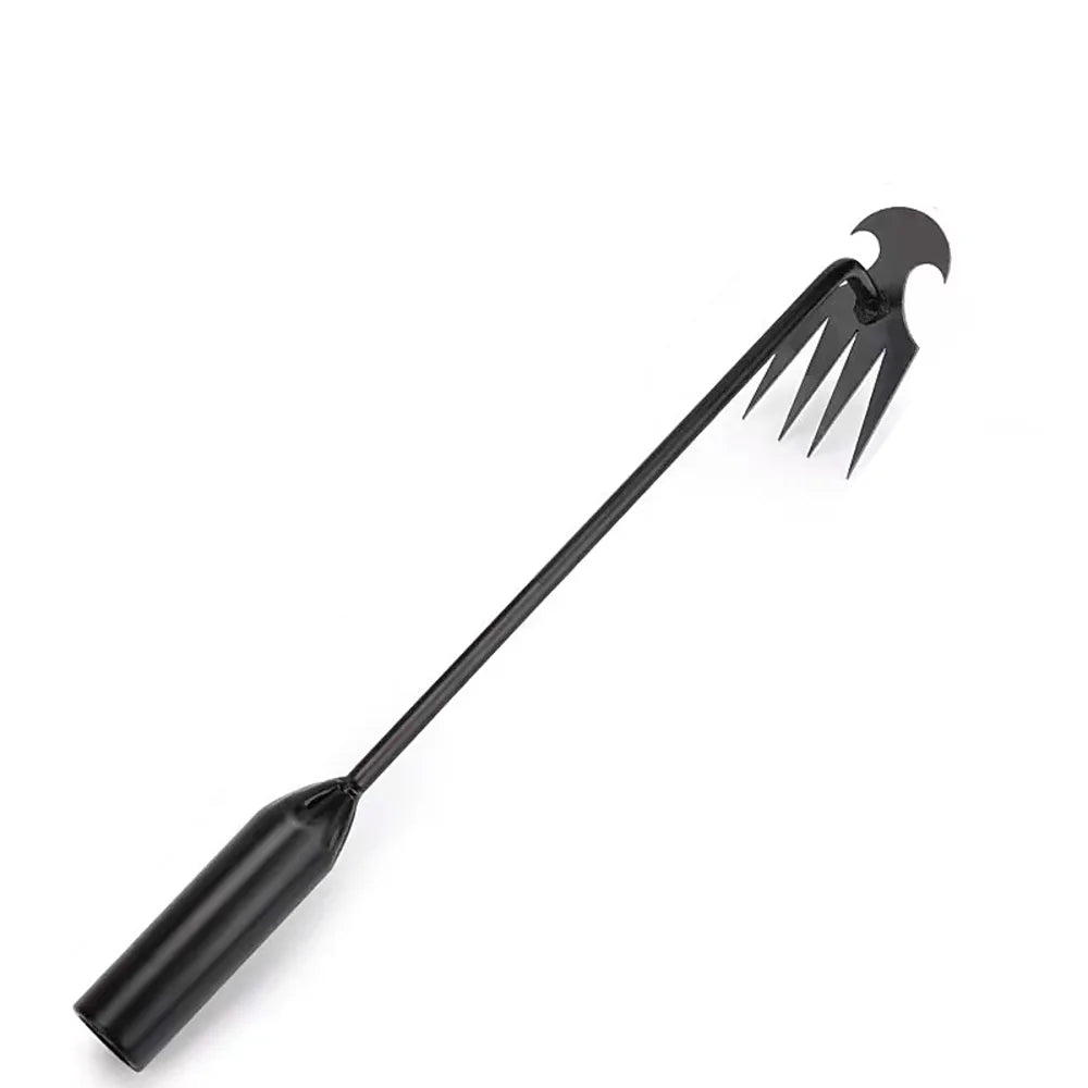 Garden Hand Weeder with 4-Tooth Steel Claw for Pulling Weeds by the Root