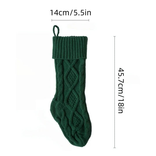 18-Inch Cable Knit Christmas Stocking, Red