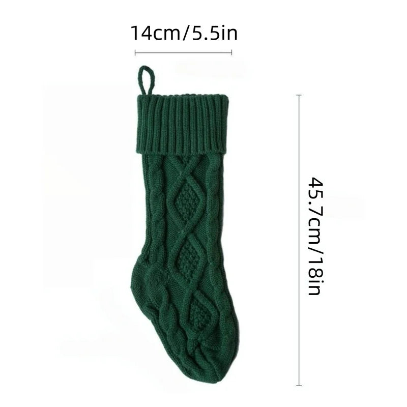 18-Inch Cable Knit Christmas Stocking, Red