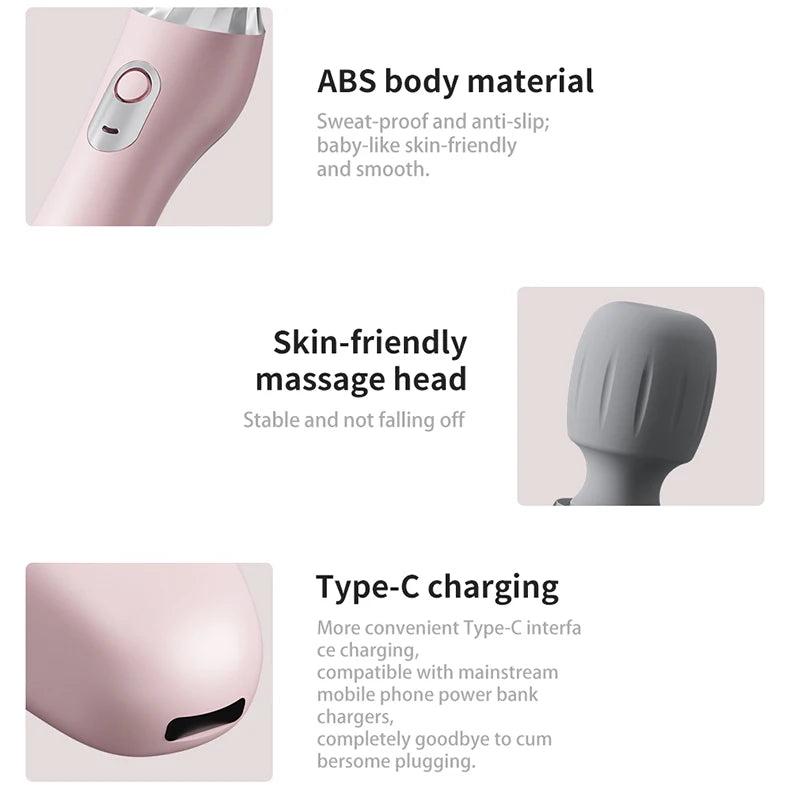 Rechargeable Handheld Body Massager for Neck, Shoulders and Back, USB-C