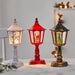 Lighted Musical Snow Globe Lantern, LED Light-Up Holiday Lamp with Swirling Snow, 8in Tabletop Decor