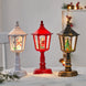 Lighted Musical Snow Globe Lantern, LED Light-Up Holiday Lamp with Swirling Snow, 8in Tabletop Decor