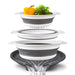 Collapsible Kitchen Strainer Set, 3 Nesting Colanders with Draining Base