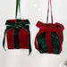 Velvet Christmas Gift Box Ornament with Bow
